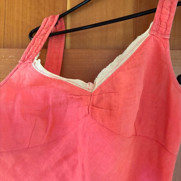 Coral Boo Radley Ruffled Linen Dress - Picture 7 of 8